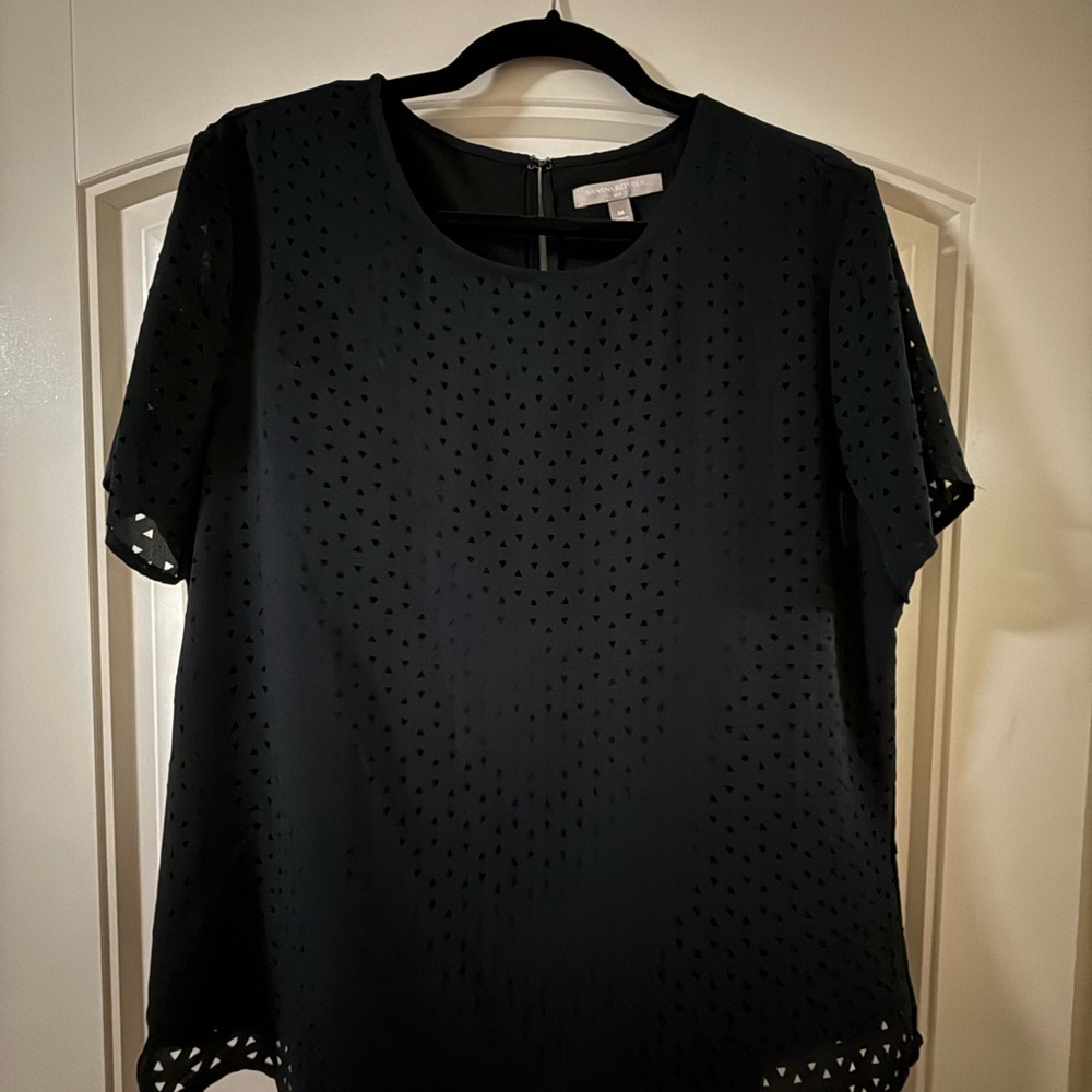 Banana Republic Black Eyelet Blouse